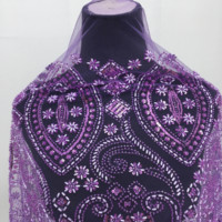 Luxe perlé français Tulle maille dentelle avec perles haute qualité paillettes dentelle africaine tissu pour robe de mariée couture 3951