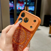 Coque de téléphone magnétique à petits strass scintillants pour iPhone 18 Pro Max 17 Air 16 15 14 13, compatible avec la recharge sans fil, protection arrière