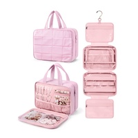 Sac moelleux résistant à l'eau avec fermeture éclair pour bijoux et maquillage, pochette de rangement suspendue, organiseur de voyage