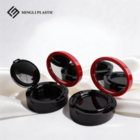 Nouvelle boîte à coussin d'air ronde transparente en PS de 13 g avec miroir, emballage de lotion, conteneur en plastique recyclable