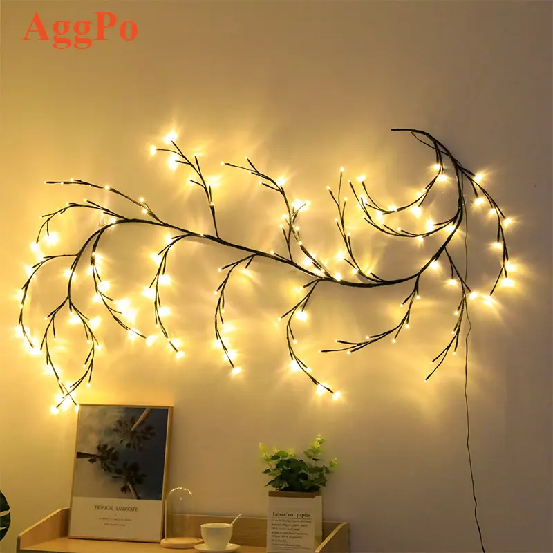 Decorative lights warm lighting tree LED rattan lights string lamps bedroom layout