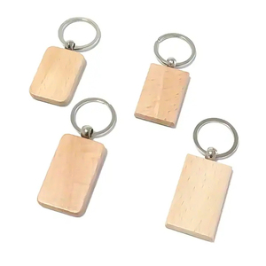 Sublimation Engraving Logo Square Blank Wooden Keychain