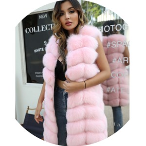 Warm Winter Top Quality Colorful <strong>Women</strong> <strong>Long</strong> Natural Fox Fur Vest <strong>Gilet</strong> - Product Image 3