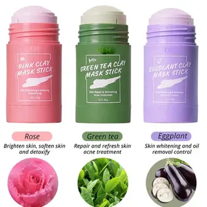Huismerk Huidherstel En Acne Verwijderen Organische Groene Thee Musk Klei Masker Stick Voor Vrouwen Huidverzorging Schoonheidsproducten