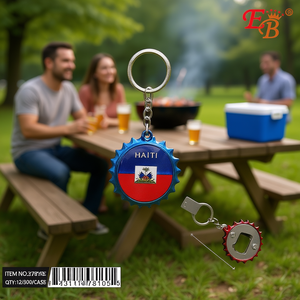 Apribottiglie portachiavi in metallo Eb Haiti da 4 pollici con logo personalizzato, regalo promozionale per eventi e uso all'aperto - Product Image 2