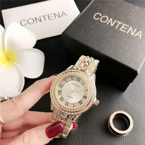 Reloj de Cuarzo para Mujer, Diseño Nuevo Personalizado de Fábrica, Relojes de Lujo de Acero Inoxidable con Cristales, Marca de Diseñador - Product Image 1