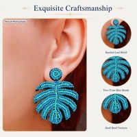 Boucles d'oreilles faites à la main Bijoux perlés Boucles d'oreilles espagnoles, Boucles d'oreilles garçons perlés Mardi Gras