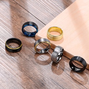 Anillos de Hombre de 8MM con Baño de Oro/Azul/Negro, Estilo Hip Hop, con Engaste Invisible, Joyería Moderna al por Mayor, de Tungsteno, para Fiestas y Compromisos - Product Image 2