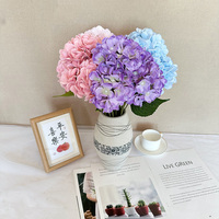 Hortensias artificiels de haute qualité en tissu de soie rose clair, magnifique bouquet pour la décoration de mariage, de remise de diplôme ou d'Halloween