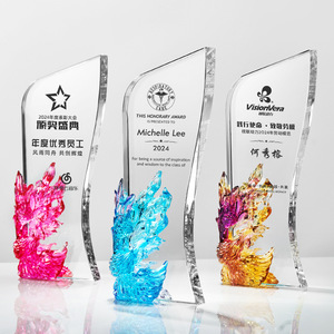 Crystal Phoenix <b>Trophy</b> Laser <b>Engraved</b> Uv Printing Awards Business Gifts Durable Annual Meeting Outstanding Employee - Product Image 2