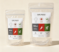 80 Sachets d'emballage Doypack en plastique PET vides de 100 ml pour assaisonnements, sel, poivre, poudre de piment et herbes