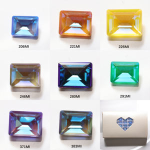 Point Back Cristal Pierres De <span class=keywords><strong>Verre</strong></span> Baguette Étape Cut MK Fluorescent Série Strass Artisanat Diy Point Retour Pierres Lâche Strass - Product Image 2