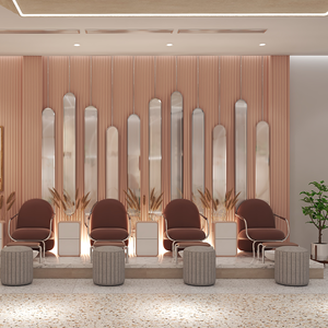 Tùy chỉnh được thiết kế treo tường Tóc Giả Nước hoa Showcase cho các cửa hàng làm đẹp Thẩm mỹ viện & mỹ phẩm hiển thị đứng cho tiệm làm tóc - Product Image 6