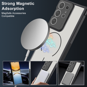 Coque de téléphone antichoc transparente en TPU et PC avec support magnétique pour appareil photo pour <span class=keywords><strong>iPhone</strong></span> 17 16 15 14 13 12 11 Pro Max - Product Image 2