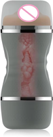 YAQU - Masturbador de Pene de TPE Extra Largo de 21 cm, Doble Extremo, Desmontable para Limpieza, Textura Realista en 3D para Hombre