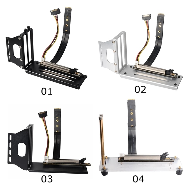 PCIe X16 Graphics Card Vertical Bracket GPU Holder & M.2 NVMe M-Key to PCI-E 3.0 16x Riser Adapter Extension Cable 10~100CM