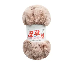 Polyester fancy artificial fur yarn used for crocheting and knitting sweaters Soft fake hand-knitted mink artificial yarn