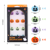 Décorations de glaçage 3D en forme de citrouille, 4 couleurs effrayantes pour Halloween, bonbons, décorations de glaçage Royal, glaçage en pâte de sucre, Fondant pour gâteau de fête