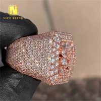 Nouveau design bague personnalisée en argent sterling 925 testeur de diamants Hip Hop Moissanite bijoux bagues en diamant taille riche femmes hommes