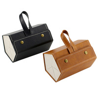 Étui à lunettes de soleil portable multifonctionnel en cuir PU avec poignée Nouvelle boîte de rangement pliable pour lunettes de voyage multi-grilles