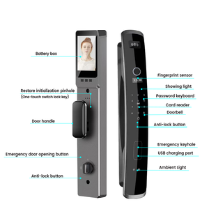Qunn Kỹ Thuật Số 3D Mặt & Nhận Dạng Dấu Vân Tay Keyless Thông Minh Ổ Khóa Thiết Kế Mới Nhôm Wifi Cửa Gỗ Với Wishome Ứng Dụng Điều Khiển - Product Image 4