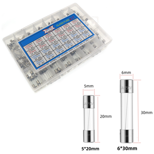 24 valeurs, 360 pièces de fusibles en verre assortis, 6*30mm, 5*20mm, 0.25A-20A, à rupture rapide, faible capacité de rupture - Product Image 2