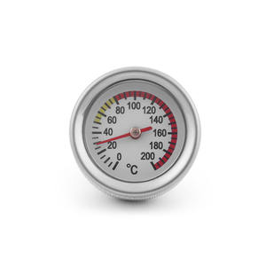 Bouchon de réservoir de carburant de moto nouvellement modifié avec jauge de température d'huile 0-200 M20x1.5 M20x2.5 Noir/Argent Métal Fer État Neuf - Product Image 4