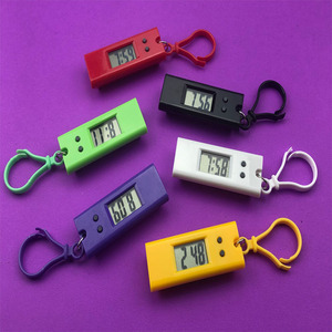 Mini Digital <b>Clock</b> Portable Keychain Rectangle Shape <b>Battery</b> Powered Student Exam Timer Back To School Use - Product Image 2