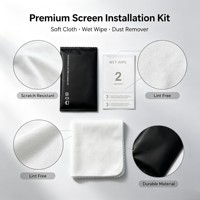 Kit d'installation de protection d'écran de téléphone, lingettes humides jetables, absorbant la poussière, autocollant, chiffon en microfibre, nettoyant pour écran