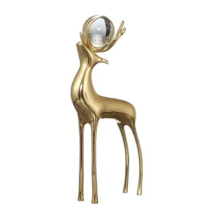 シンプルな純銅鹿の装飾アメリカヨーロッパモデルレストランポーチリビングルームワインキャビネットクリエイティブホームソフト