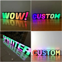 Настенная вывеска с LED-подсветкой и RGB 3D-анимацией, с пультом ДУ, настенное крепление, матовое серебро, для декора зданий и баров