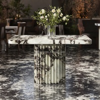 Comptoir de luxe de qualité haut de gamme pour la décoration intérieure Calacatta en pierre naturelle polie Table console de luxe en or blanc