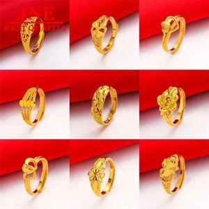 Nouvelle bague en laiton plaqué or 24 carats pour femme, motif rose, vente en gros, collection 2021 - Product Image 1