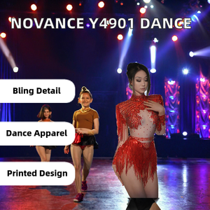 Novance Y4901 <span class=keywords><strong>World</strong></span> Dancesport 2025 Nouvelle conception de mode, strass, justaucorps de performance, tenue de compétition pour danse latine, fille - Product Image 3