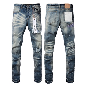 <span class=keywords><strong>Jeans</strong></span> da <span class=keywords><strong>Uomo</strong></span> AM Ricamati Stile High Street, Elasticizzati Strappati a Gamba Stretta, Denim Casual Distressed Streetwear Lavato - Product Image 4