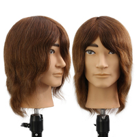 Nouvel arrivage de Mannequin de pratique de coiffure pour barbier Salon de coiffure Tête de poupée factice Tressage de cheveux ondulés droits et soyeux