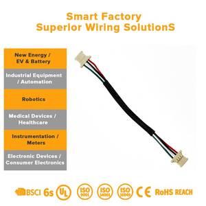 Kabel Konektor Harness Pengkabelan Inti Dalam PTFE 22kV IP67 12 Baris Datar Kode M12 untuk Sistem Kontrol Daya Motor Industri PLC - Product Image 3