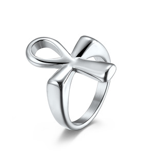 Ancient Egyptian Ankha Cross <b>Titanium</b> Steel <b>Ring</b> Cultural Symbol Protective Ankha Index Finger <b>Ring</b> Tourist Souvenir Jewelry - Product Image 1