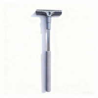 Grattoir à miroir télescopique portable en acier inoxydable, brosse de nettoyage pour lavage et detailing de véhicules