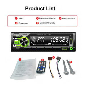 Lecteur MP3 BT pour voiture grand écran, première charge, lumières LED colorées, 12V, prend en charge TF, AUX, radio FM - Product Image 2