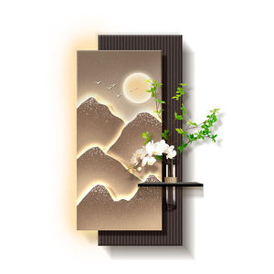 Vente directe usine : Peinture murale suspendue 3D de luxe en grès, motif montagne et <span class=keywords><strong>oiseaux</strong></span>, avec plante verte simulée, pour décoration de couloir - Product Image 5