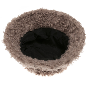 Al aire libre al cordero caliente de piel sintética sombrero de cubo negro sólido Fluffy pesca Cap Panamá Bob pescador Gorros - Product Image 5