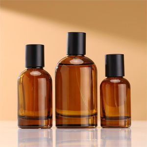 Fine Mist <strong>Spray</strong> Pump Refillable Aromatherapy Round Container Amber Glass <strong>Perfume</strong> Bottle 30ml 50ml 100ml - Product Image 1