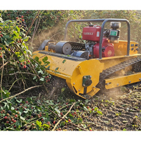 Desbrozadora Industrial y para Bricolaje con Control Remoto, Motor de 4 Tiempos, 420 CC, 12 HP, para Terrenos Húmedos y Pantanosos, con Alcance de 300 M