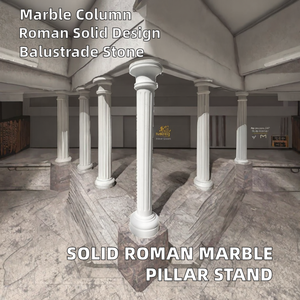 Columnas Romanas Modernas de Piedra Sólida, Cuadradas y Altas con Base, Balaustrada Prefabricada con Detalles en Piedra - Product Image 2