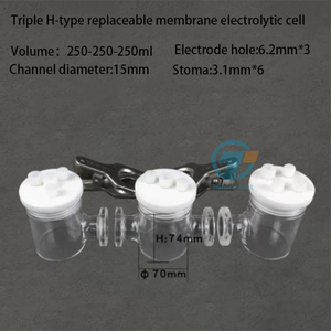 250ml phòng thí nghiệm niêm phong tế bào điện phân điện hóa Ba tế bào - Product Image 2