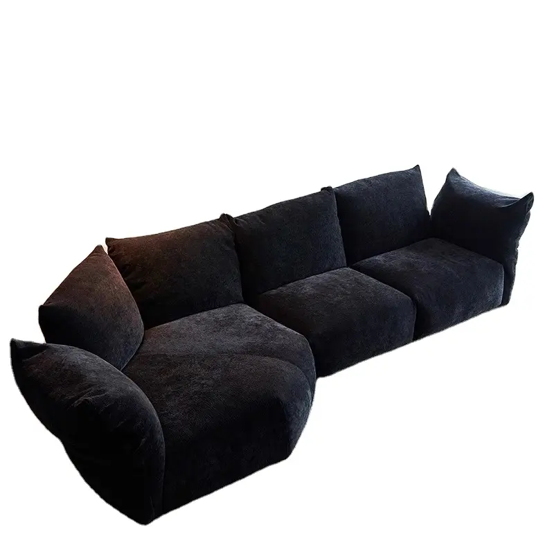 Sofá italiano minimalista tecido pétala luz luxo italiano canto curvo em forma especial sofá nórdico nobre