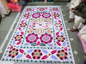 New Hand Embroidered Bohemian <b>Floral</b> Cotton <b>Bedding</b> Home Decor All Season Use - Product Image 3