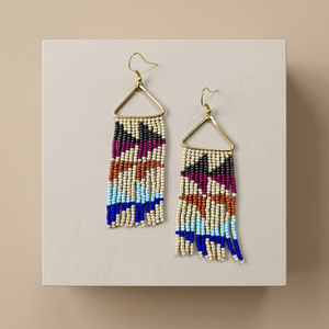 Boucles d'oreilles pendantes multicolores en perles de riz et verre, style bohème géométrique, plaquées or, pour femme, idéales pour les fêtes et mariages – Meilleures ventes - Product Image 3