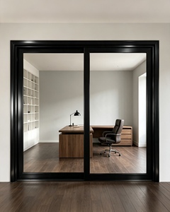 Porte coulissante moderne en aluminium sur mesure, insonorisée, avec verre trempé, pour la famille, vente en gros, économie d'énergie - Product Image 4